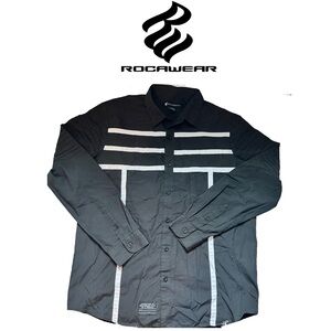 Rocawear Men's Black and Gray Polo